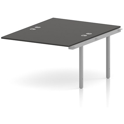 Impulse Bench B2B Ext Kit 1200 Silver Frame Office Bench Desk Carbon Grey