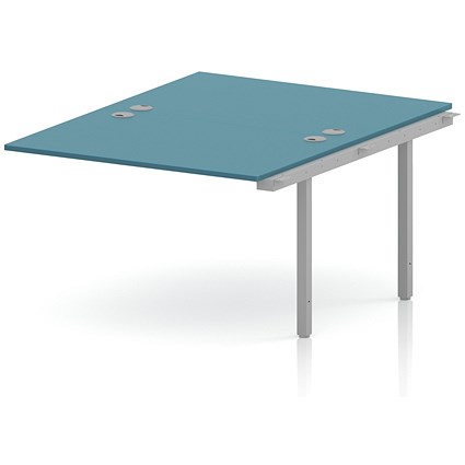 Impulse Bench B2B Ext Kit 1200 Silver Frame Office Bench Desk Dark Teal