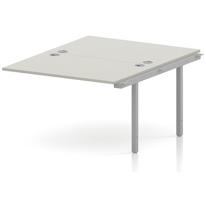Impulse Bench B2B Ext Kit 1200 Silver Frame Office Bench Desk Dove Grey
