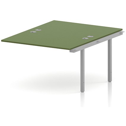 Impulse Bench B2B Ext Kit 1200 Silver Frame Office Bench Desk Moss Green