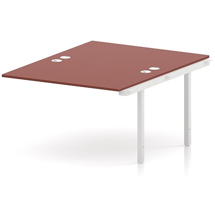 Impulse Bench B2B Ext Kit 1200 White Frame Office Bench Desk Brick Red