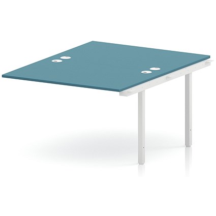 Impulse Bench B2B Ext Kit 1200 White Frame Office Bench Desk Dark Teal