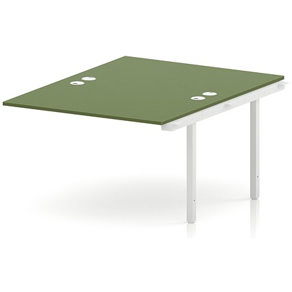 Impulse Bench B2B Ext Kit 1200 White Frame Office Bench Desk Moss Green