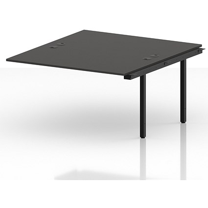 Impulse Bench B2B Ext Kit 1400 Black Frame Office Bench Desk Carbon Grey