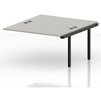 Impulse Bench B2B Ext Kit 1400 Black Frame Office Bench Desk Dove Grey