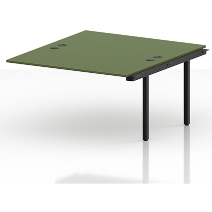 Impulse Bench B2B Ext Kit 1400 Black Frame Office Bench Desk Moss Green