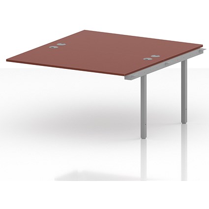 Impulse Bench B2B Ext Kit 1400 Silver Frame Office Bench Desk Brick Red