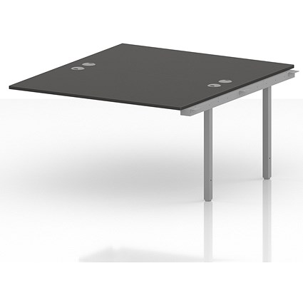 Impulse Bench B2B Ext Kit 1400 Silver Frame Office Bench Desk Carbon Grey