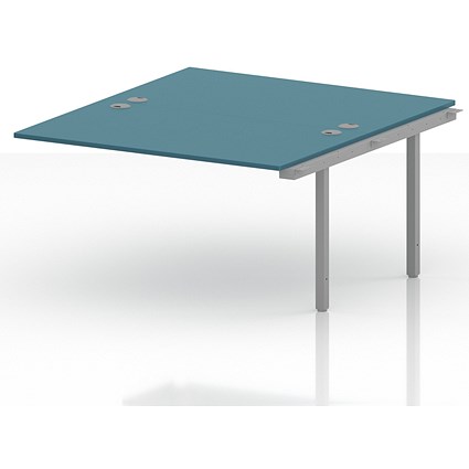 Impulse Bench B2B Ext Kit 1400 Silver Frame Office Bench Desk Dark Teal