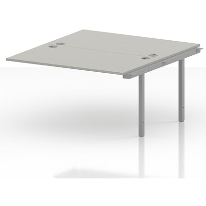 Impulse Bench B2B Ext Kit 1400 Silver Frame Office Bench Desk Dove Grey