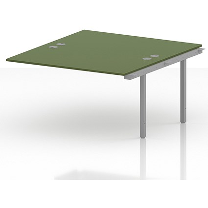Impulse Bench B2B Ext Kit 1400 Silver Frame Office Bench Desk Moss Green
