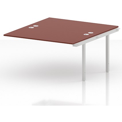 Impulse Bench B2B Ext Kit 1400 White Frame Office Bench Desk Brick Red
