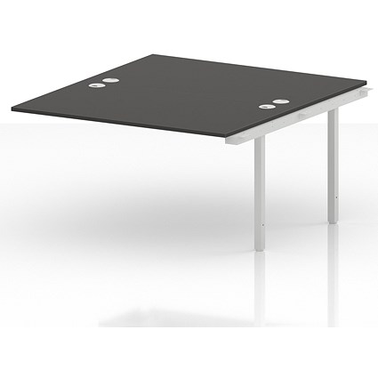 Impulse Bench B2B Ext Kit 1400 White Frame Office Bench Desk Carbon Grey