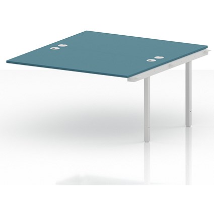 Impulse Bench B2B Ext Kit 1400 White Frame Office Bench Desk Dark Teal