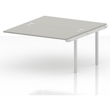Impulse Bench B2B Ext Kit 1400 White Frame Office Bench Desk Dove Grey