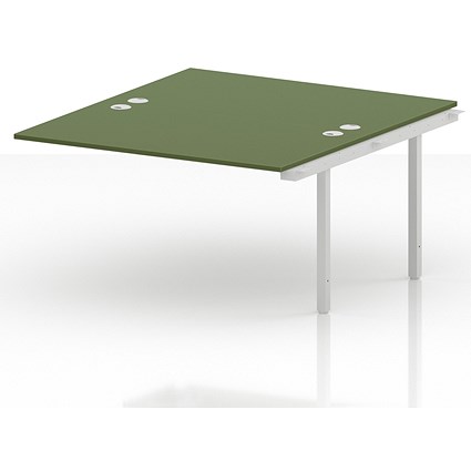 Impulse Bench B2B Ext Kit 1400 White Frame Office Bench Desk Moss Green