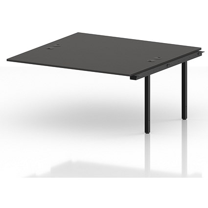 Impulse Bench B2B Ext Kit 1600 Black Frame Office Bench Desk Carbon Grey