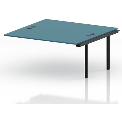 Impulse Bench B2B Ext Kit 1600 Black Frame Office Bench Desk Dark Teal