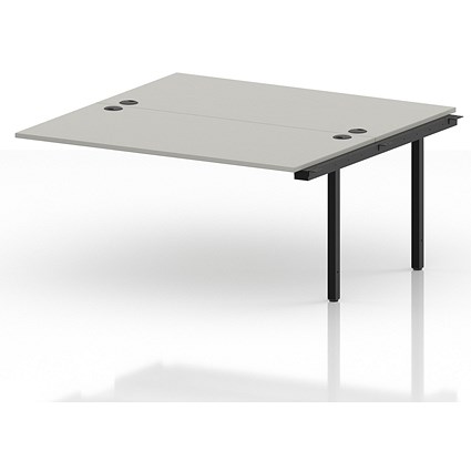 Impulse Bench B2B Ext Kit 1600 Black Frame Office Bench Desk Dove Grey