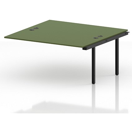 Impulse Bench B2B Ext Kit 1600 Black Frame Office Bench Desk Moss Green