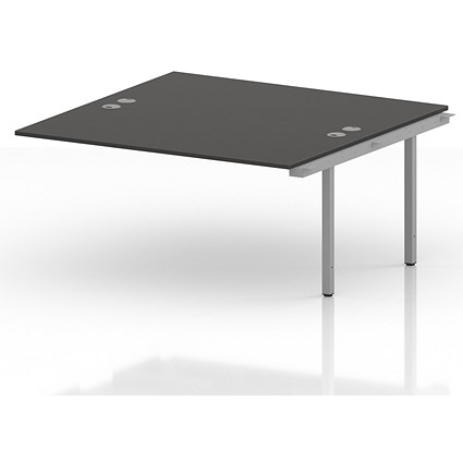 Impulse Bench B2B Ext Kit 1600 Silver Frame Office Bench Desk Carbon Grey