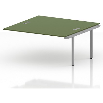 Impulse Bench B2B Ext Kit 1600 Silver Frame Office Bench Desk Moss Green