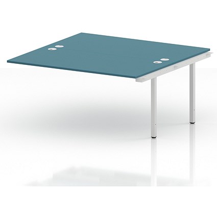 Impulse Bench B2B Ext Kit 1600 White Frame Office Bench Desk Dark Teal