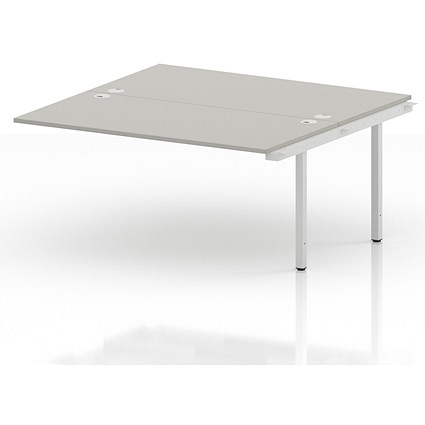 Impulse Bench B2B Ext Kit 1600 White Frame Office Bench Desk Dove Grey