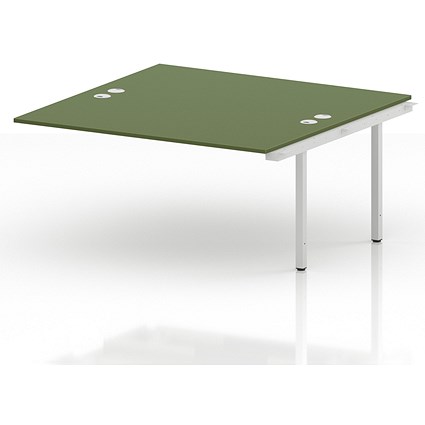 Impulse Bench B2B Ext Kit 1600 White Frame Office Bench Desk Moss Green
