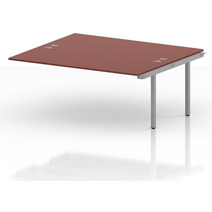 Impulse Bench B2B Ext Kit 1800 Silver Frame Office Bench Desk Brick Red