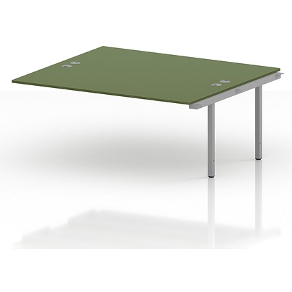 Impulse Bench B2B Ext Kit 1800 Silver Frame Office Bench Desk Moss Green