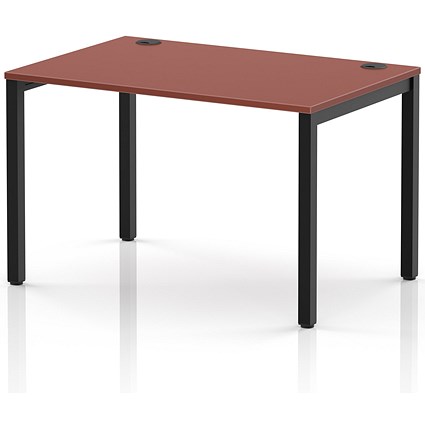 Impulse Bench Single Row 1200 Black Frame Office Bench Desk Brick Red