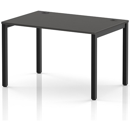 Impulse Bench Single Row 1200 Black Frame Office Bench Desk Carbon Grey