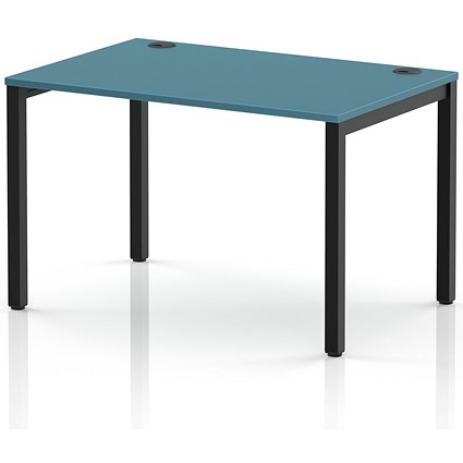 Impulse Bench Single Row 1200 Black Frame Office Bench Desk Dark Teal
