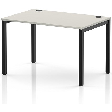 Impulse Bench Single Row 1200 Black Frame Office Bench Desk Dove Grey