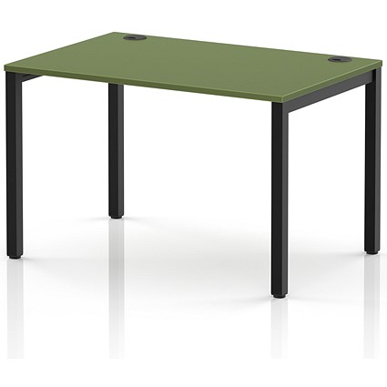 Impulse Bench Single Row 1200 Black Frame Office Bench Desk Moss Green
