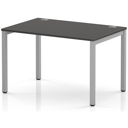 Impulse Bench Single Row 1200 Silver Frame Office Bench Desk Carbon Grey