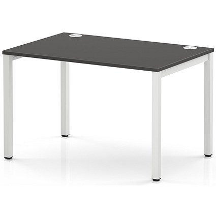 Impulse Bench Single Row 1200 White Frame Office Bench Desk Carbon Grey