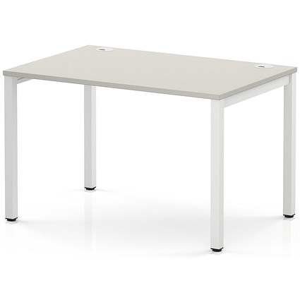 Impulse Bench Single Row 1200 White Frame Office Bench Desk Dove Grey