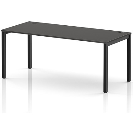 Impulse Bench Single Row 1800 Black Frame Office Bench Desk Carbon Grey