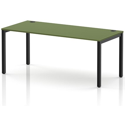 Impulse Bench Single Row 1800 Black Frame Office Bench Desk Moss Green