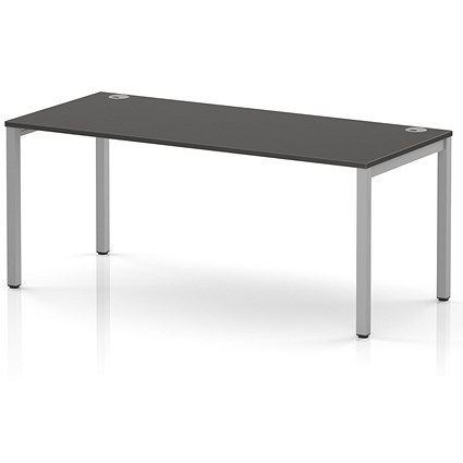 Impulse Bench Single Row 1800 Silver Frame Office Bench Desk Carbon Grey
