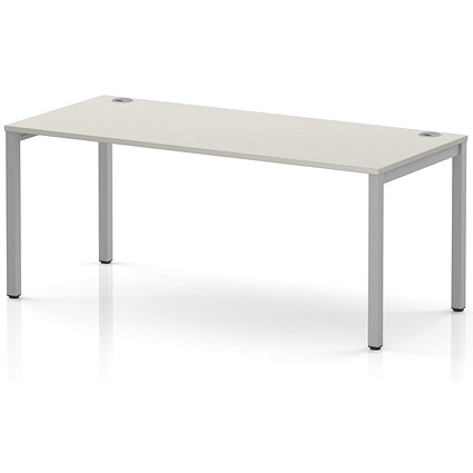 Impulse Bench Single Row 1800 Silver Frame Office Bench Desk Dove Grey