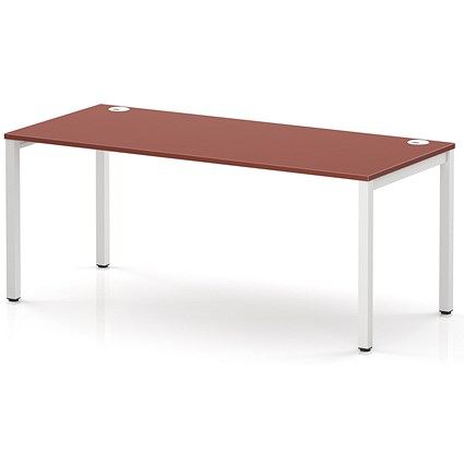 Impulse Bench Single Row 1800 White Frame Office Bench Desk Brick Red