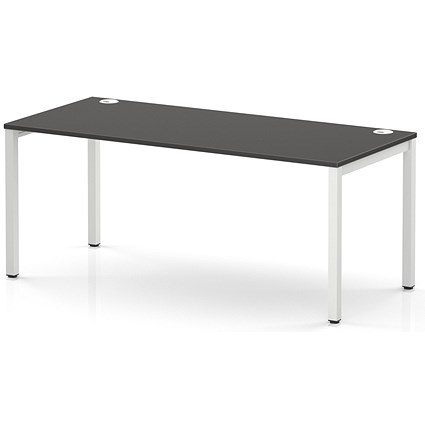 Impulse Bench Single Row 1800 White Frame Office Bench Desk Carbon Grey