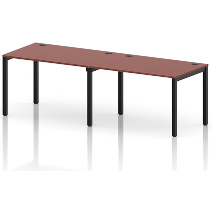 Impulse Bench Single Row 2 Person 1200 Black Frame Office Bench Desk Brick Red