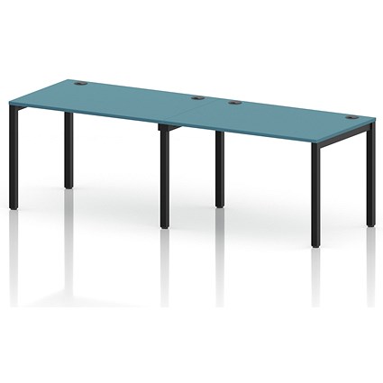 Impulse Bench Single Row 2 Person 1200 Black Frame Office Bench Desk Dark Teal