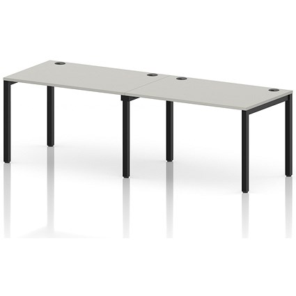 Impulse Bench Single Row 2 Person 1200 Black Frame Office Bench Desk Dove Grey