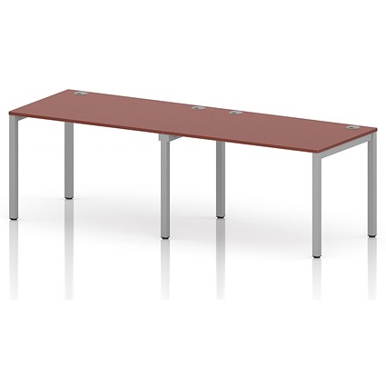 Impulse Bench Single Row 2 Person 1200 Silver Frame Office Bench Desk Brick Red
