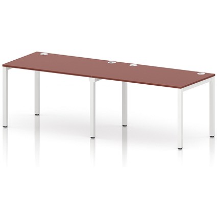 Impulse Bench Single Row 2 Person 1200 White Frame Office Bench Desk Brick Red